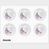 秋三日月の赤ん坊シャワー男の子 ラウンドシール (シート)