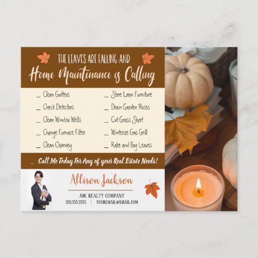 秋不動産仲介業者マーケティングはがきメーラー ポストカード (正面)