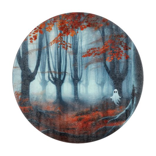秋不気味の森と幽霊 カッティングボード (正面)