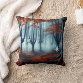 秋不気味の森と幽霊 クッション (ブランケット)