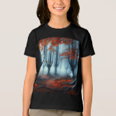 秋不気味の森と幽霊 トライブレンドＴシャツ (正面)