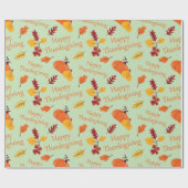 秋与え感謝していのカボチャと紅葉シームレス ラッピングペーパー (フラット)