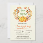 秋与え感謝していのカボチャ感謝祭ディナー 招待状 (正面)