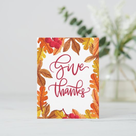 秋与え感謝していの離れ素敵 シーズンポストカード (スタンド正面)