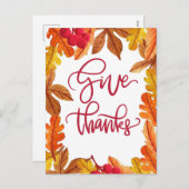 秋与え感謝していの離れ素敵 シーズンポストカード (正面/裏面)