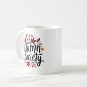 秋会素朴離れタイポグラフィ秋 コーヒーマグカップ (正面左)