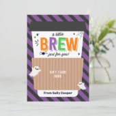 秋先生ハロウィンコーヒーギフトカードホルダー 招待状 (スタンド正面)