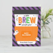 秋先生ハロウィンコーヒーギフトカードホルダー 招待状 (スタンド正面)