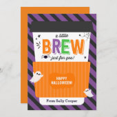 秋先生ハロウィンコーヒーギフトカードホルダー 招待状 (正面/裏面)