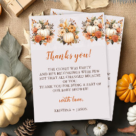 秋入りワイルドフラワーパターン サンキューカード