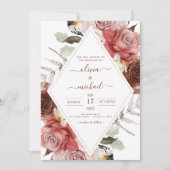 秋写真結婚の秋のフローラユーカリ 招待状 (正面)