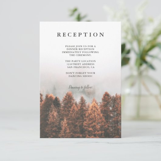 秋冬の松の木の森フォトシック披露宴 エンクロージャーカード (スタンド正面)