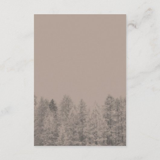 秋冬の松の木の森フォトシック披露宴 エンクロージャーカード (裏面)