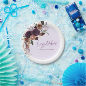 秋冬の梅、ピンクと金ゴールドの赤ちゃんシャワー ペーパープレート (パーティー)