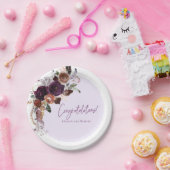 秋冬の梅、ピンクと金ゴールドの赤ちゃんシャワー ペーパープレート (パーティー)