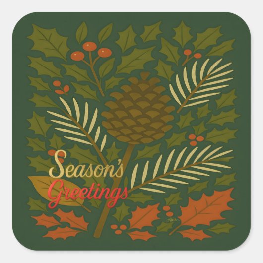 秋冬の節目 スクエアシール (正面)