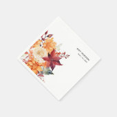 秋冬エレガントフラワーブライダルシャワー スタンダードカクテルナプキン (角)