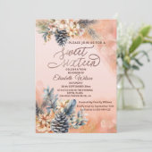秋冬フローラ水色 招待状 (スタンド正面)