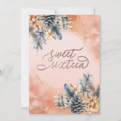 秋冬フローラ水色 招待状 (裏面)