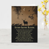 秋分の恵みとエルクと月 カード (黄色い花)