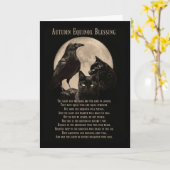 秋分の日 マボン 祝福 ラven と 猫たち カード (黄色い花)