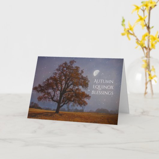 秋分の日 マボン 美しい樺の木の祝福 カード (黄色い花)