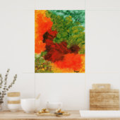 秋分大型抽象アートプリント絵画 ポスター (キッチン)