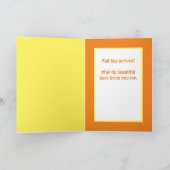 秋分、秋の到着、かわいらし秋場 カード (内部)