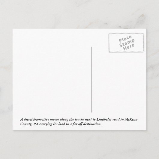 秋列車の黒白 ポストカード (裏面)