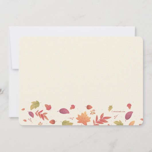 秋到着写真出産の告知 案内状 (裏面)