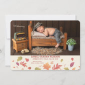 秋到着写真出産の告知 案内状 (正面)