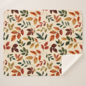 秋刺繍離れ付き – シームレスパターン シェルパブランケット (正面(横))