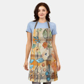 秋前掛け及び秋フローラデザイン エプロン (着用した状態)