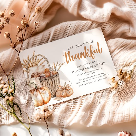 秋収穫バスケット | サンクスギビング 招待状
