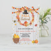 秋収穫フェスティバル感謝祭パーティーリース 招待状 (スタンド正面)