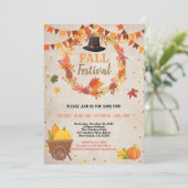 秋収穫フェスティバル感謝祭パーティーヴィンテージ 招待状 (スタンド正面)