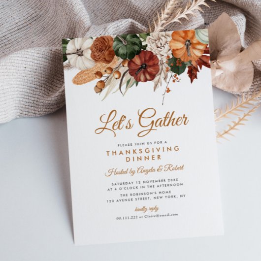 秋収穫感謝祭 招待状