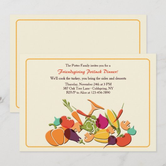 秋収穫招待状 招待状 (正面/裏面)