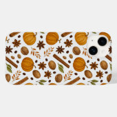 秋収穫用スパイスシナモン及びカボチャ模様 Case-Mate iPhoneケース (裏面 (横))