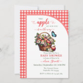 秋収穫私たちの目の赤ちゃんシャワーアーチのリンゴ 招待状 (正面)