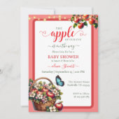 秋収穫私の目の赤ちゃんシャワーのアップル 招待状 (正面)