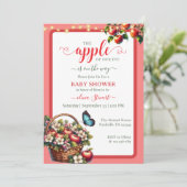 秋収穫私の目の赤ちゃんシャワーのアップル 招待状 (スタンド正面)