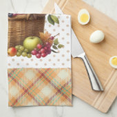 秋収穫籠キッチンタオル キッチンタオル (四つ折り)