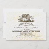 秋収穫粗野な国婚約パーティ 招待状 (正面)