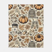 秋収穫 フリースブランケット (正面)
