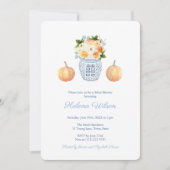秋名門私立校風の花ジンジャージャンプンプキンベビーシャワー 招待状 (正面)