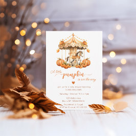 秋回転木馬カボチャは途中の赤ちゃんシャワー 招待状