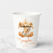 秋回転木馬カボチャは途中の赤ちゃんシャワー 紙コップ (正面)