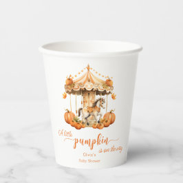 秋回転木馬カボチャは途中の赤ちゃんシャワー 紙コップ