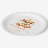 秋回転木馬素朴な秋カボチャ赤ちゃんシャワー ペーパープレート (アングル)